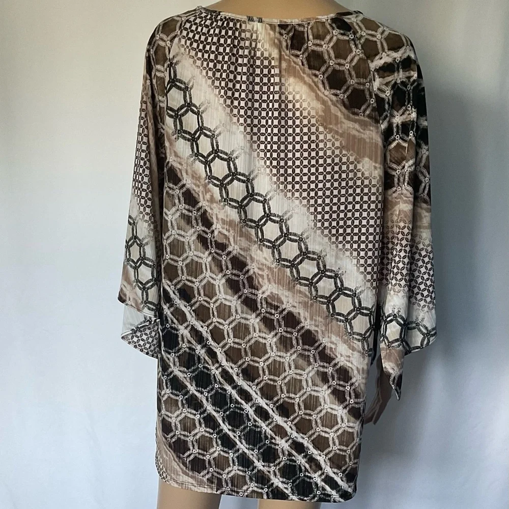 Dana buchman Womens‎ Geométric print blouse Size L